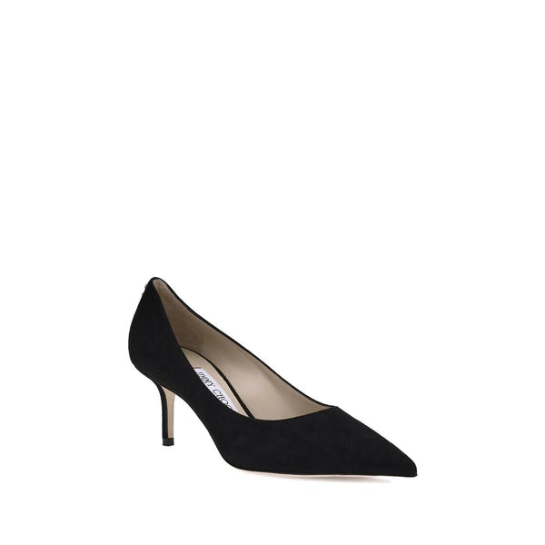 Schwarze Ziegenleder-Pumps mit mittlerem Absatz