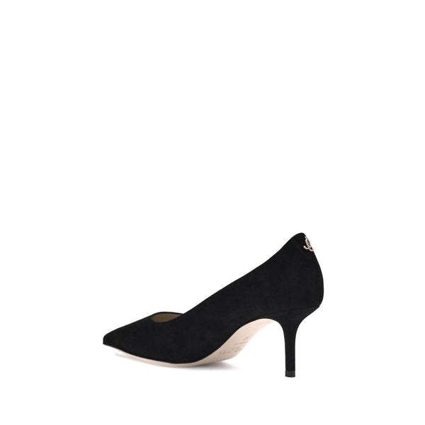 Schwarze Ziegenleder-Pumps mit mittlerem Absatz
