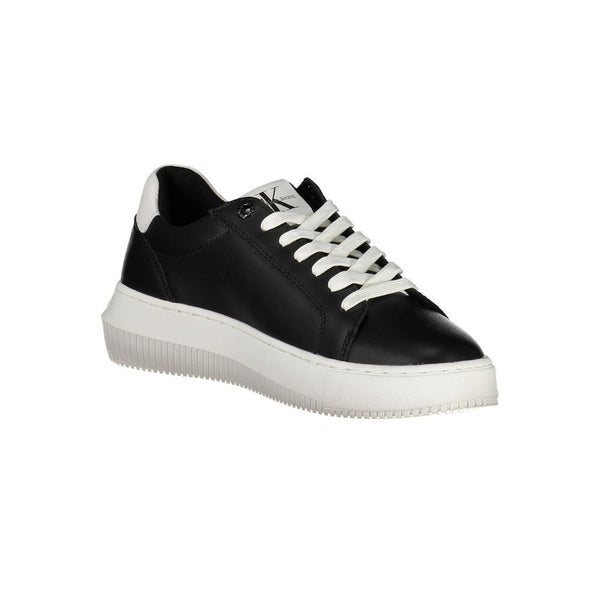 Schwarzes Leder Damen Sneaker