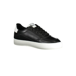 Schwarzes Leder Damen Sneaker