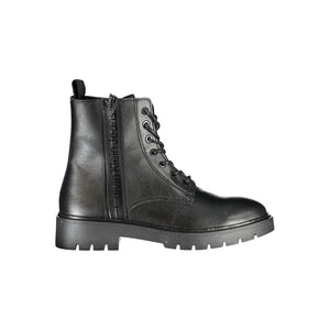 Schwarzer Polyester Herrenstiefel