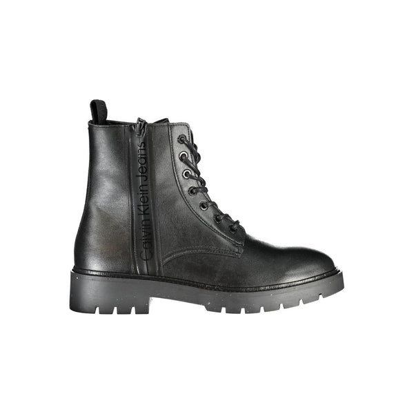 Schwarzer Polyester Herrenstiefel
