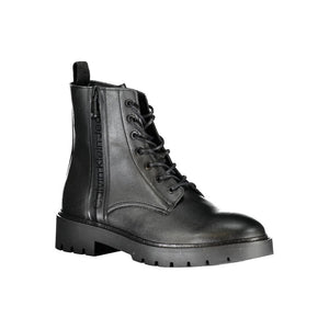 Schwarzer Polyester Herrenstiefel