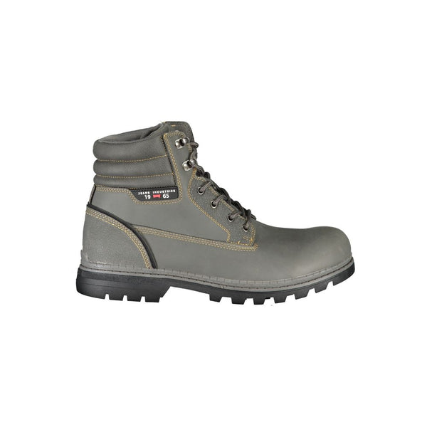 Grauer Polyester Herrenstiefel