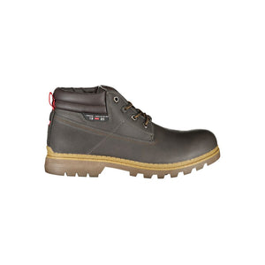 Brauner Polyester Herrenstiefel