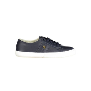 Blaue Leder Damen Sneaker