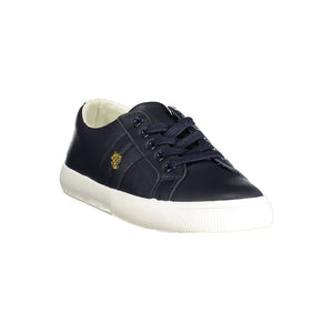 Blaue Leder Damen Sneaker