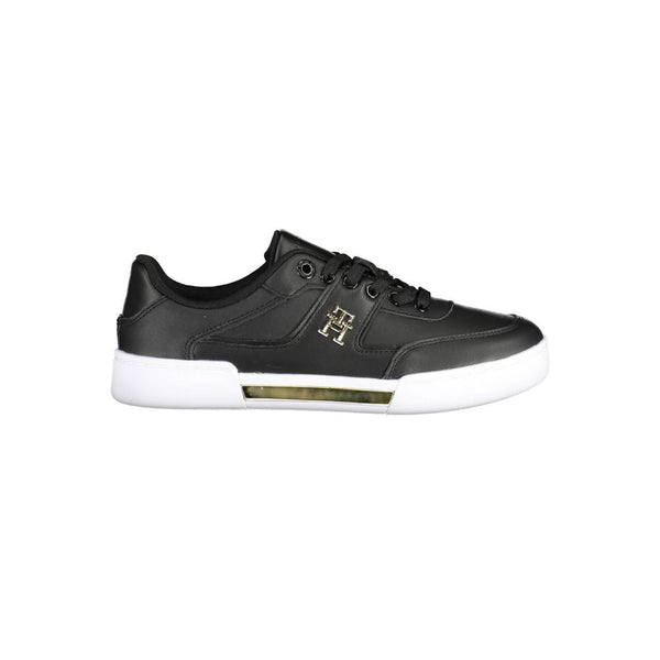 Schwarzes Leder Damen Sneaker