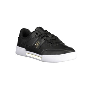Schwarzes Leder Damen Sneaker