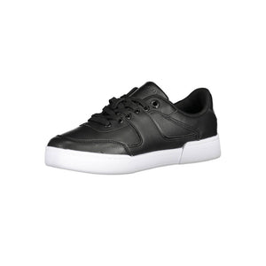Schwarzes Leder Damen Sneaker