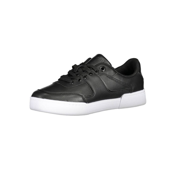 Schwarzes Leder Damen Sneaker