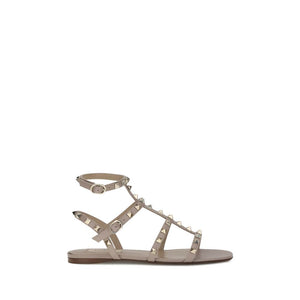Flache Sandalen aus grauem Kalbsleder Bos Taurus
