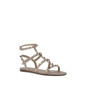 Flache Sandalen aus grauem Kalbsleder Bos Taurus