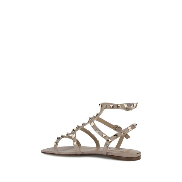 Flache Sandalen aus grauem Kalbsleder Bos Taurus