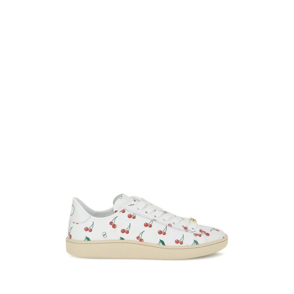Weiße Kalbshaut Bos Taurus Sneakers mit niedrigem Schaft