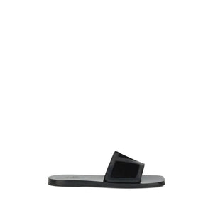 Schwarze Kalbsleder Bos Taurus Sandalen