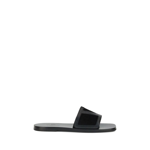 Schwarze Kalbsleder Bos Taurus Sandalen