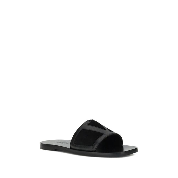 Schwarze Kalbsleder Bos Taurus Sandalen