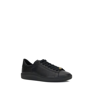 Schwarze Low-Top-Sneaker aus Kalbsleder Bos Taurus