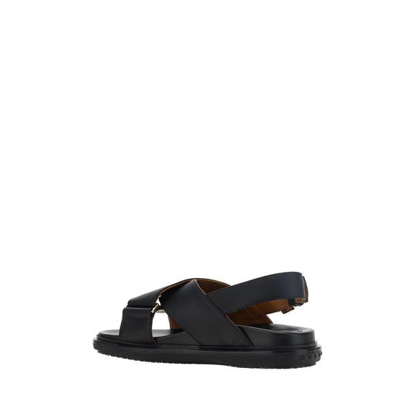 Schwarze Kalbsleder Bos Taurus Sandalen