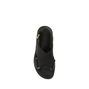 Schwarze Kalbsleder Bos Taurus Sandalen