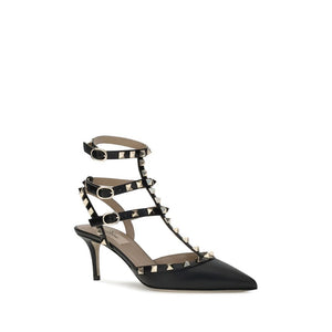 Schwarze Kalbshaut Bos Taurus High Heels