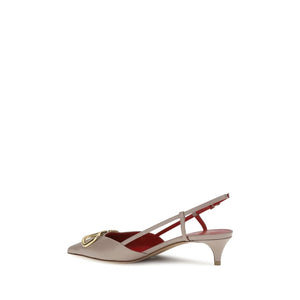 Graue Kalbshaut Bos Taurus Mid-Heel Pumps