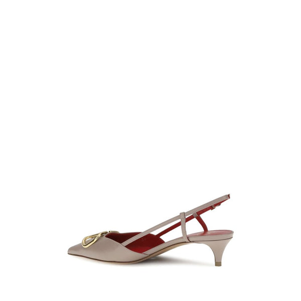 Graue Kalbshaut Bos Taurus Mid-Heel Pumps