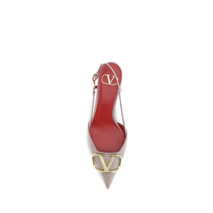 Graue Kalbshaut Bos Taurus Mid-Heel Pumps