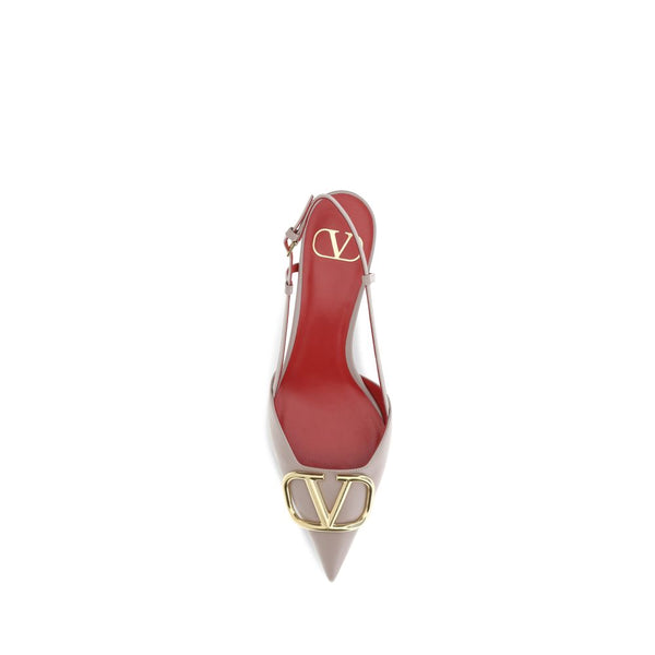 Graue Kalbshaut Bos Taurus Mid-Heel Pumps