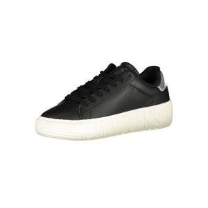 Schwarzes Leder Damen Sneaker
