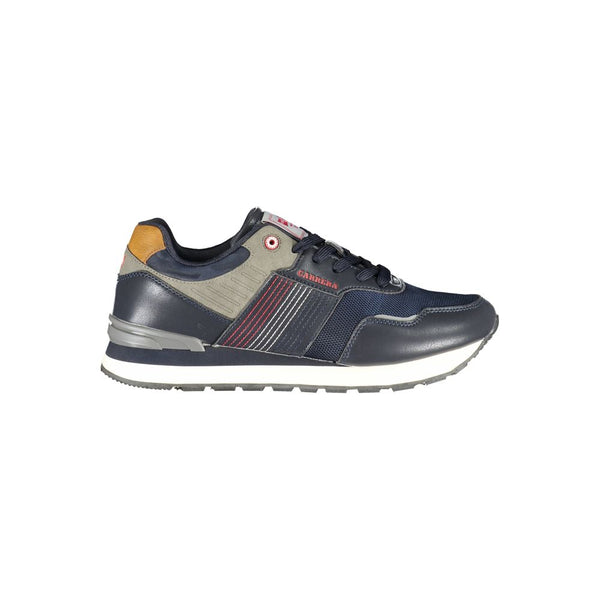 Schlichte blaue Sportschuhe mit Logo-Akzent