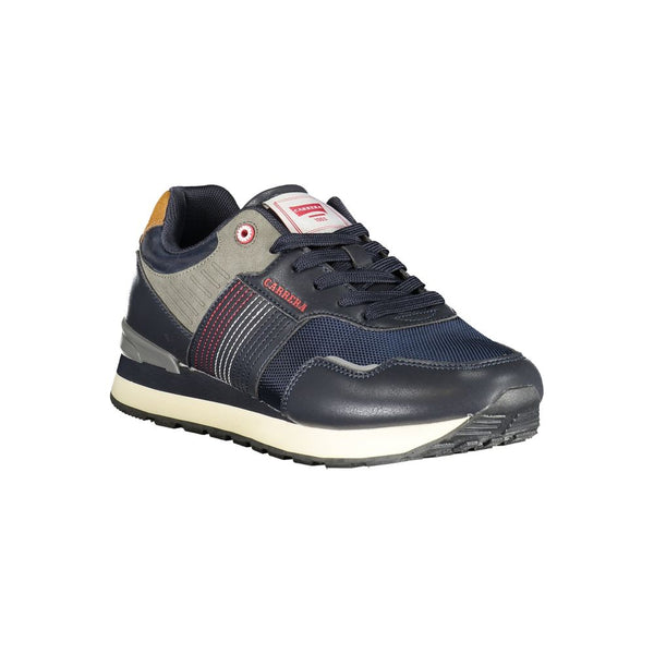 Schlichte blaue Sportschuhe mit Logo-Akzent