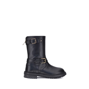 Schwarze Kalbshaut Bos Taurus Schnürstiefel
