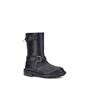 Schwarze Kalbshaut Bos Taurus Schnürstiefel
