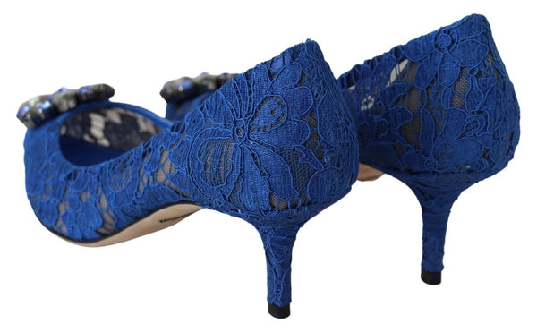 Blaue Spitze Kristall Ballett Pumps Schuhe