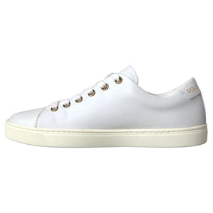 Weiß Leder Gold Rot Herz Turnschuhe Schuhe