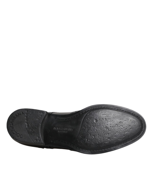 Schwarzes Leder Derby Wingtip Formelle Schuhe