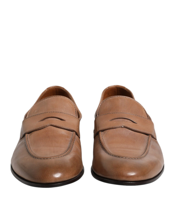 Braun Leder Loafer Kleid Formelle Schuhe