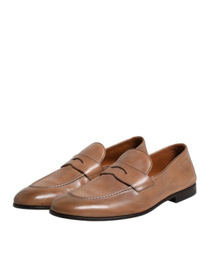 Braun Leder Loafer Kleid Formelle Schuhe