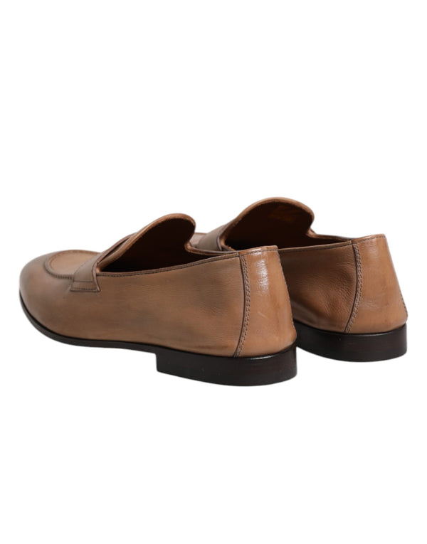 Braun Leder Loafer Kleid Formelle Schuhe
