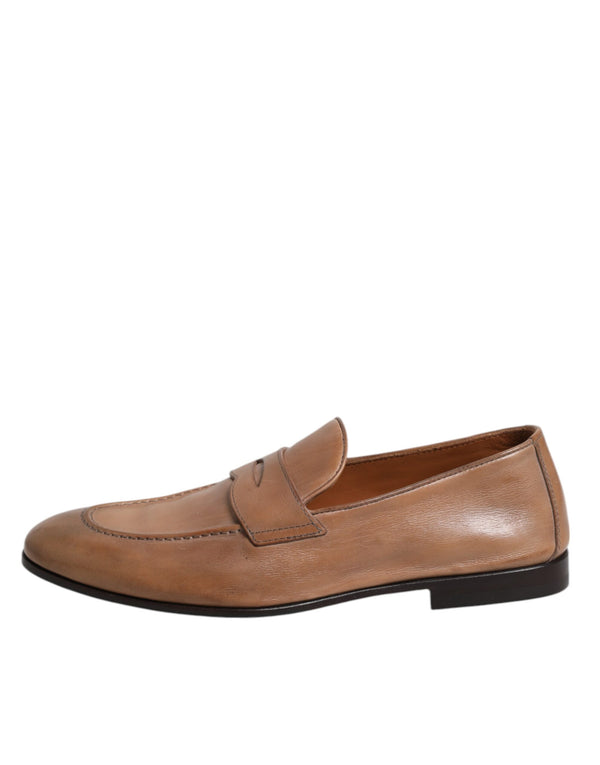 Braun Leder Loafer Kleid Formelle Schuhe