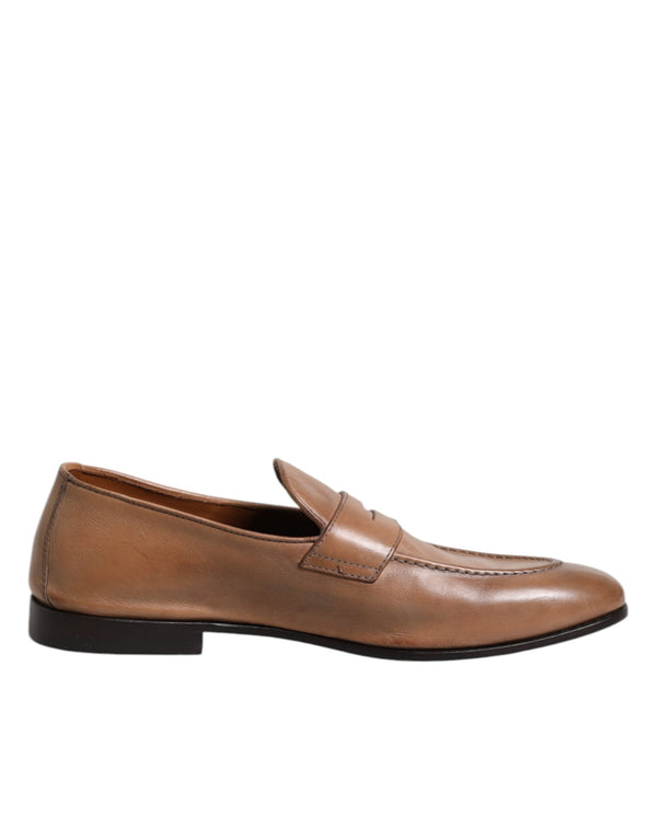 Braun Leder Loafer Kleid Formelle Schuhe
