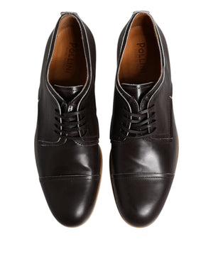 Dunkelbraune Leder Derby Schnürschuhe Kleid Formelle Schuhe