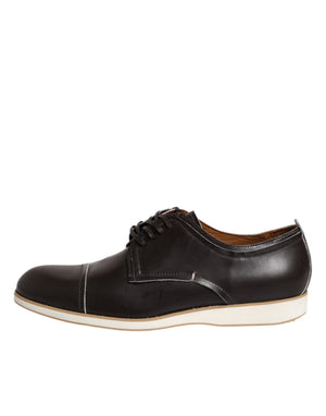 Dunkelbraune Leder Derby Schnürschuhe Kleid Formelle Schuhe