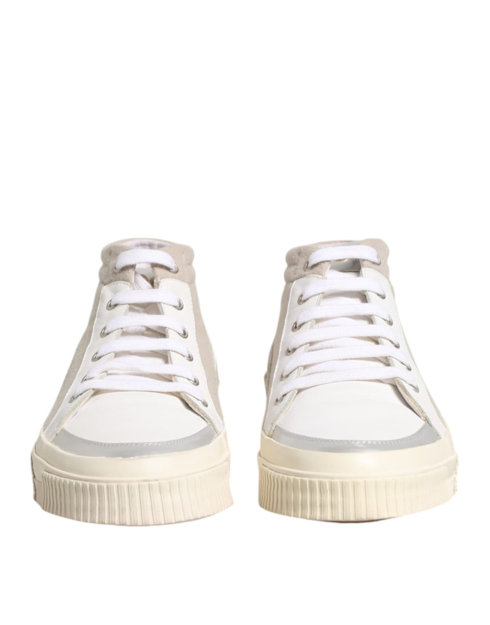Weiß Beige Lace Up Mid Top Casual Turnschuhe Schuhe
