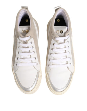 Weiß Beige Lace Up Mid Top Casual Turnschuhe Schuhe