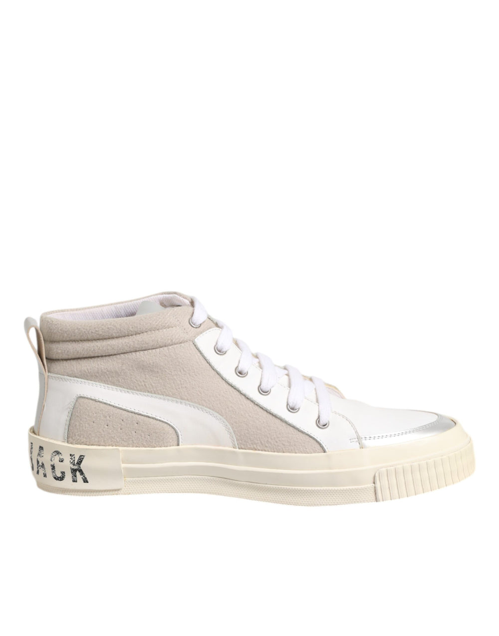 Weiß Beige Lace Up Mid Top Casual Turnschuhe Schuhe