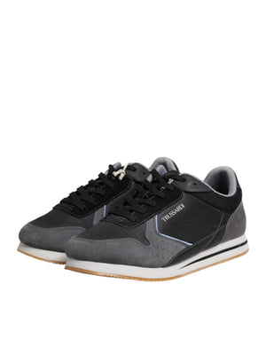 Schwarz Gray Lace Up Low Top Casual Turnschuhe Schuhe