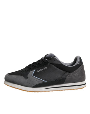 Schwarz Gray Lace Up Low Top Casual Turnschuhe Schuhe
